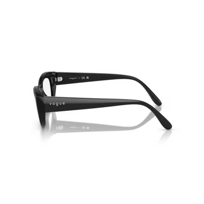 Vogue VO5615 Black / W/44 clear cat-eye eyeglasses with lightweight full-rim nylon frame and elegant feminine styling.