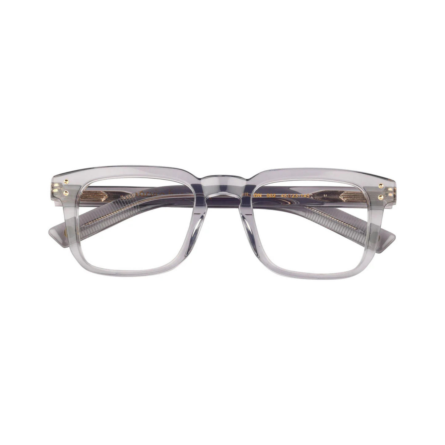 Wilson crystal grey/002 designer square optical frame with lightweight full-rim construction for modern everyday prescription eyewear.